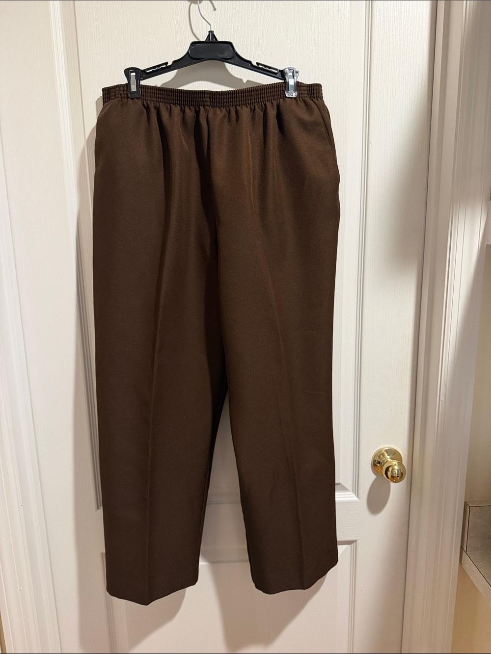 Alfred Dunner Brown Elastic-Waist Women's Dress Pants